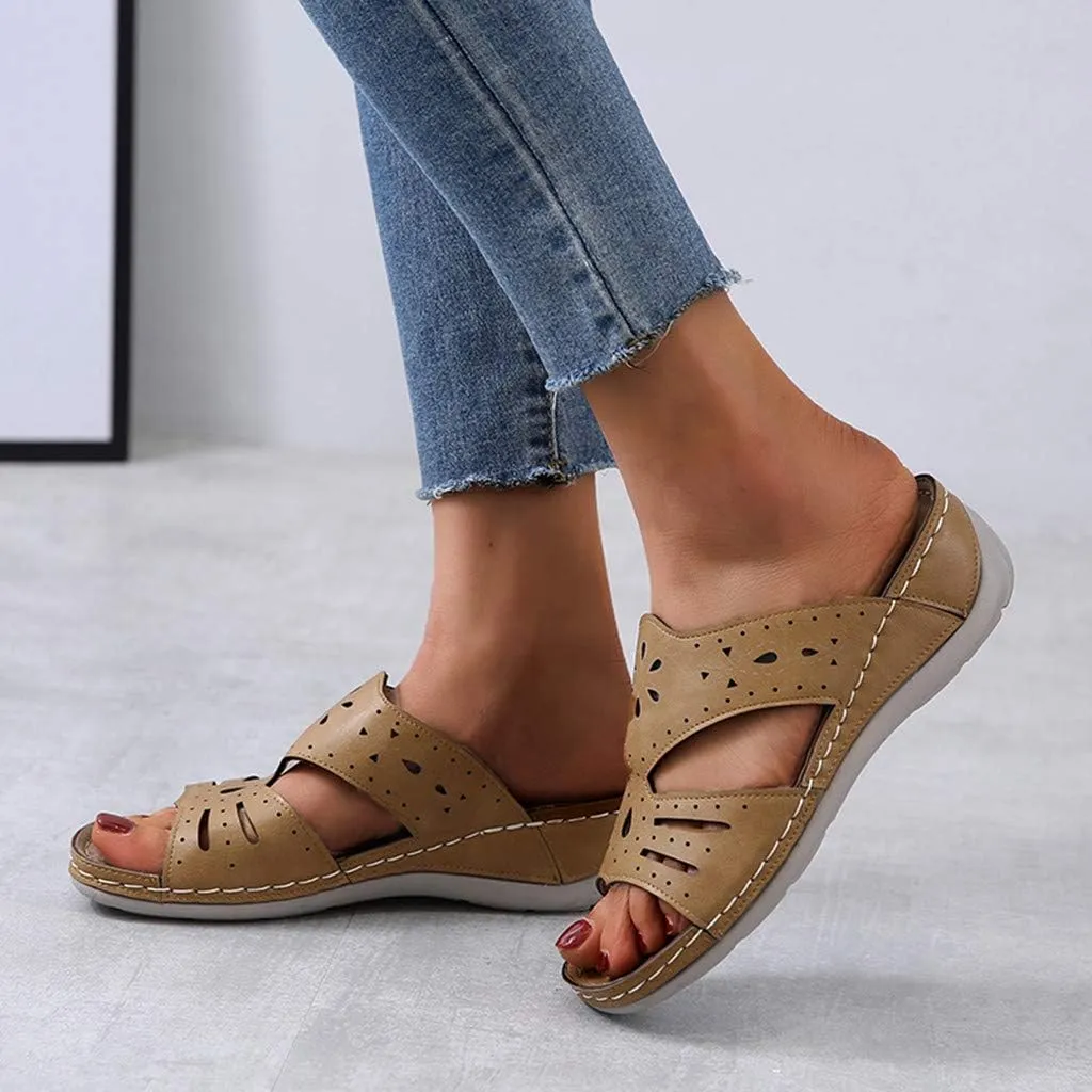 Sandals for Women Platform,Women's Floral Summer Sandals Casual Comfortable Flip Flops Beach Shoes T-Strap Thong Flat Sandals