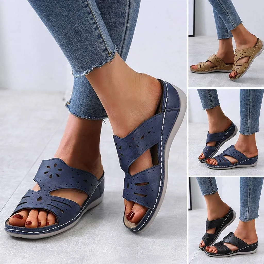 Sandals for Women Platform,Women's Floral Summer Sandals Casual Comfortable Flip Flops Beach Shoes T-Strap Thong Flat Sandals