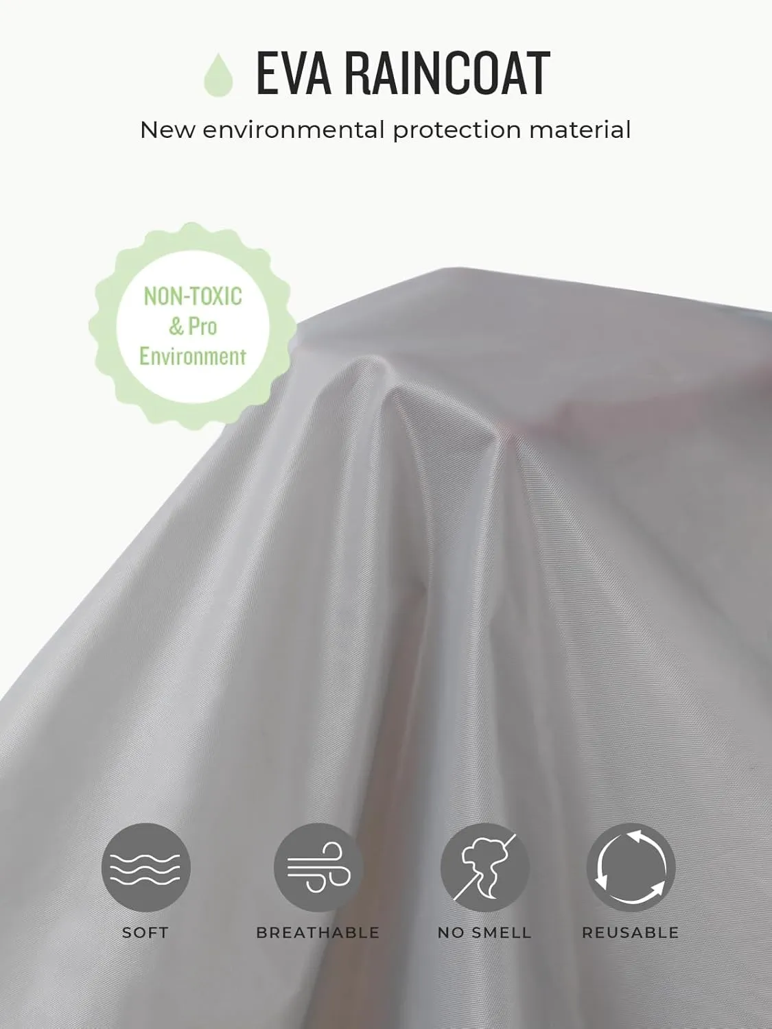 SaphiRose Extra Long Rain Ponchos for Adults - EVA Rain Coats Waterproof Unisex Rain Jacket with Drawstring Hood