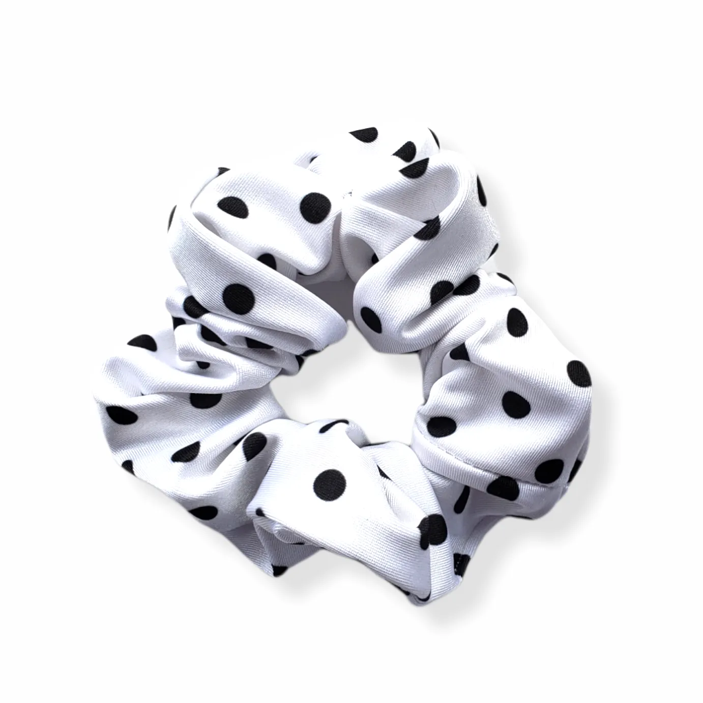 Scrunchie - White and Black Dot