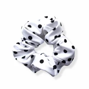 Scrunchie - White and Black Dot