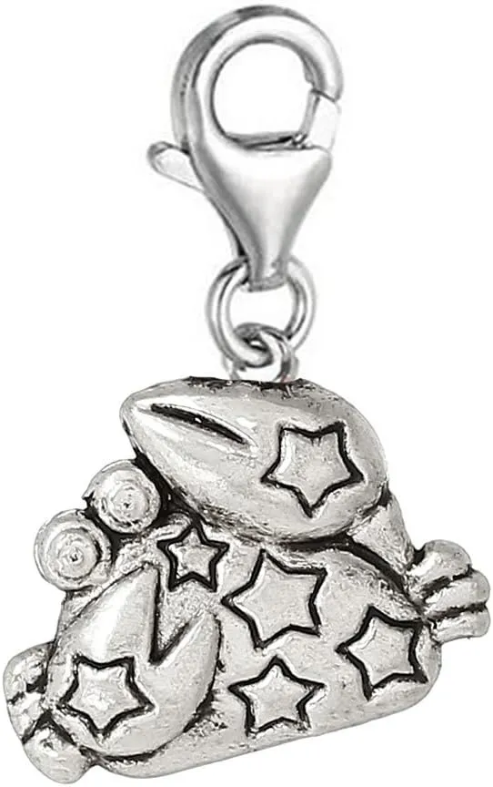 Sexy Sparkles Zodiac Signs Clip On For Bracelet Charm Pendant for European Charm Jewelry with Lobster Clasp (Choose From Menu)