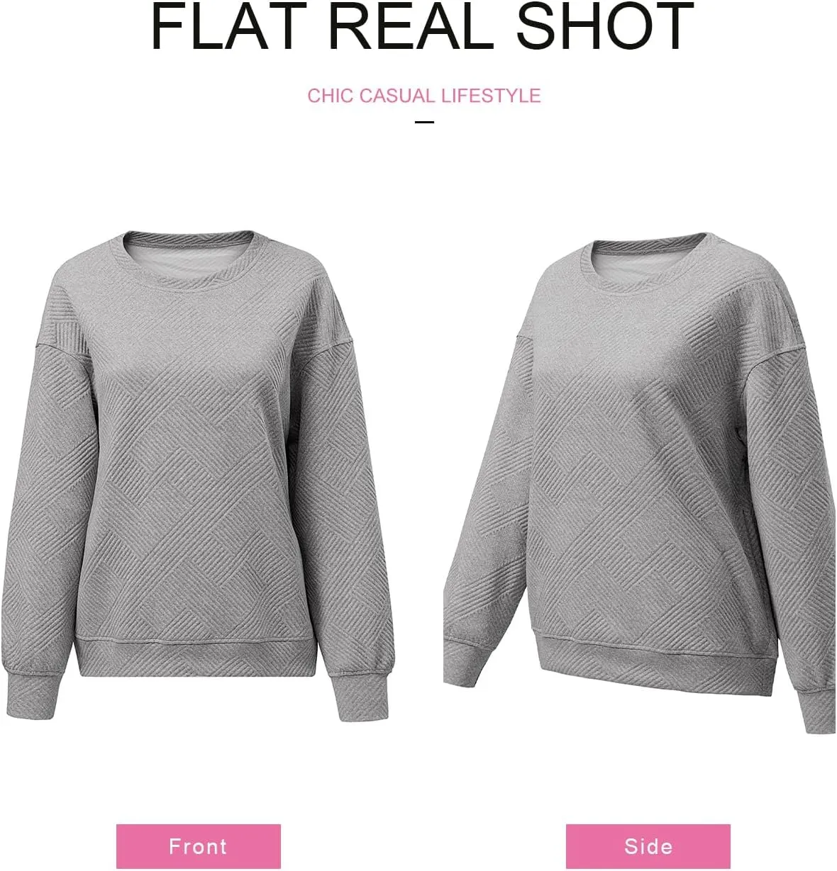 SHEWIN Womens Oversized Sweatshirt Fall Fashion 2024 Long Sleeve Tops Casual Crewneck Sweatshirts with Pockets