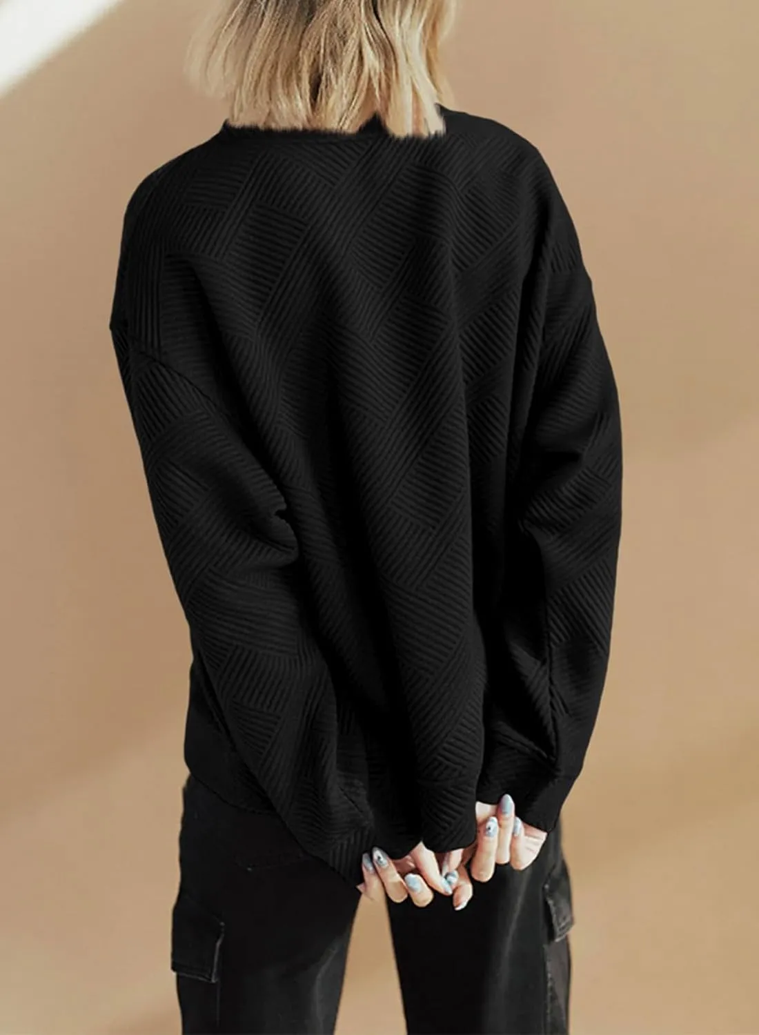 SHEWIN Womens Oversized Sweatshirt Fall Fashion 2024 Long Sleeve Tops Casual Crewneck Sweatshirts with Pockets