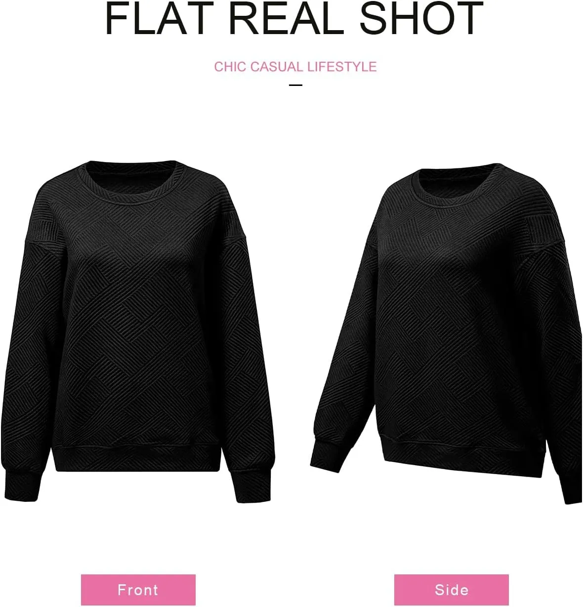 SHEWIN Womens Oversized Sweatshirt Fall Fashion 2024 Long Sleeve Tops Casual Crewneck Sweatshirts with Pockets