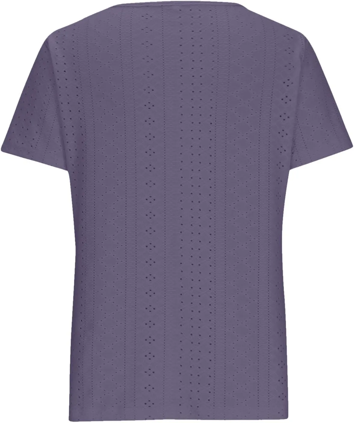 Short Sleeve Blouses for Women Dressy Casual Loose Tops Scoop Neck Plain Basic Tees Elegant Hollow Embroidery Tunic