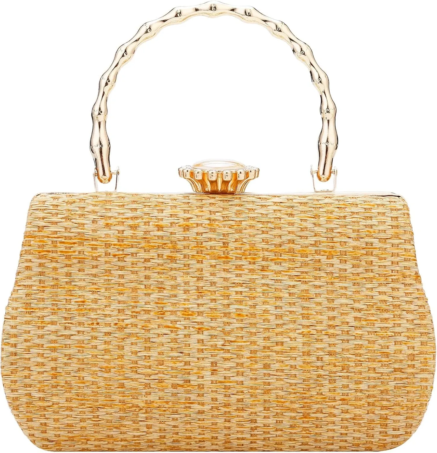 Simcat Straw Clutch Purses for Women Beach Boho Woven Handbags Crossbody Shoulder Bag Evening Bag