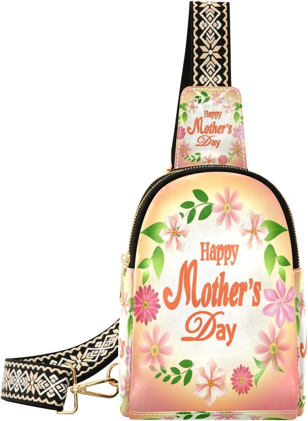 Small Sling Bag Waist Packs Leather Crossbody Packs Chest Bag Happy Mothers Day for Women Travel Belt Purse