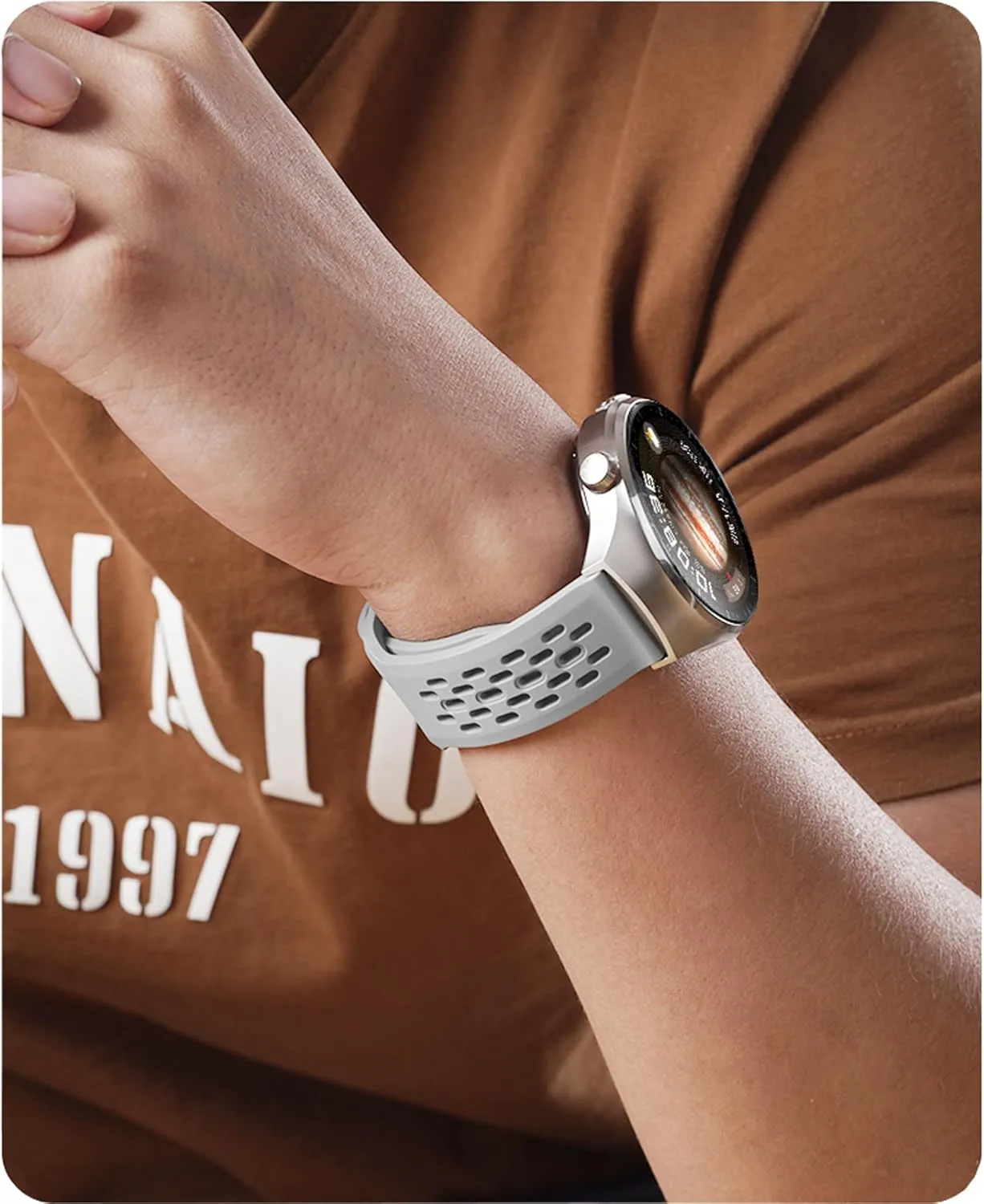 Soft Silicone Watch Bands 22mm 20mm 19mm 18mm Breathable Sweatproof Sport Watch Straps with Quick Release for Women & Men (2 Packs)