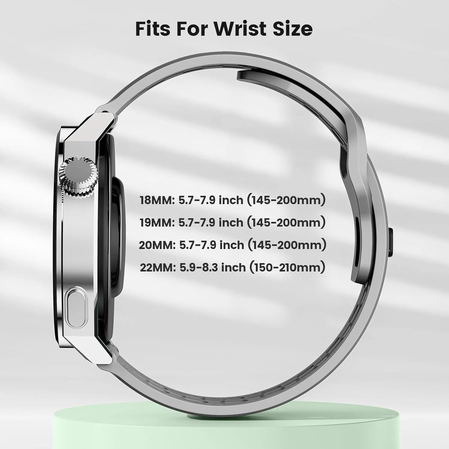 Soft Silicone Watch Bands 22mm 20mm 19mm 18mm Breathable Sweatproof Sport Watch Straps with Quick Release for Women & Men (2 Packs)