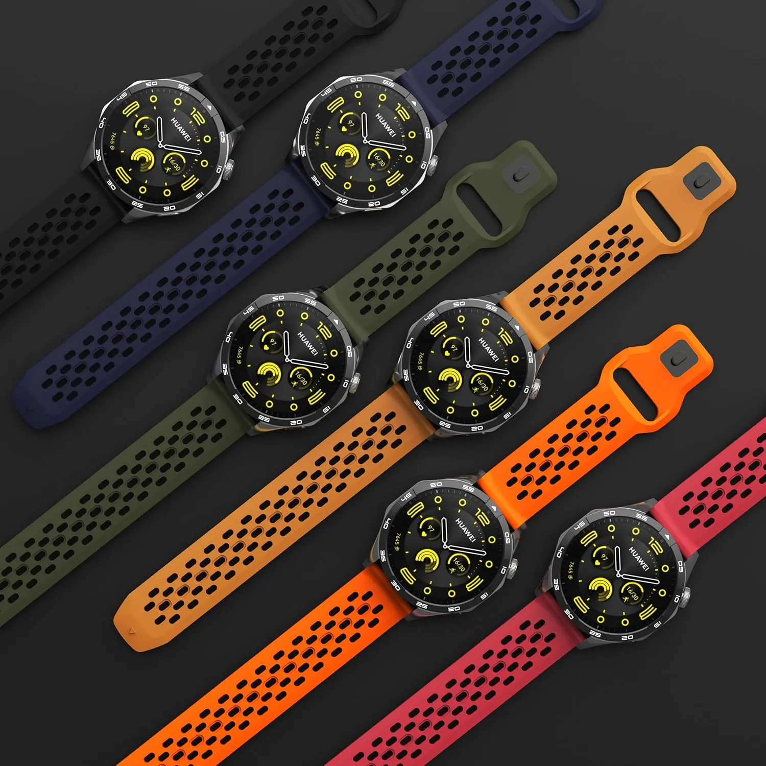 Soft Silicone Watch Bands 22mm 20mm 19mm 18mm Breathable Sweatproof Sport Watch Straps with Quick Release for Women & Men (2 Packs)