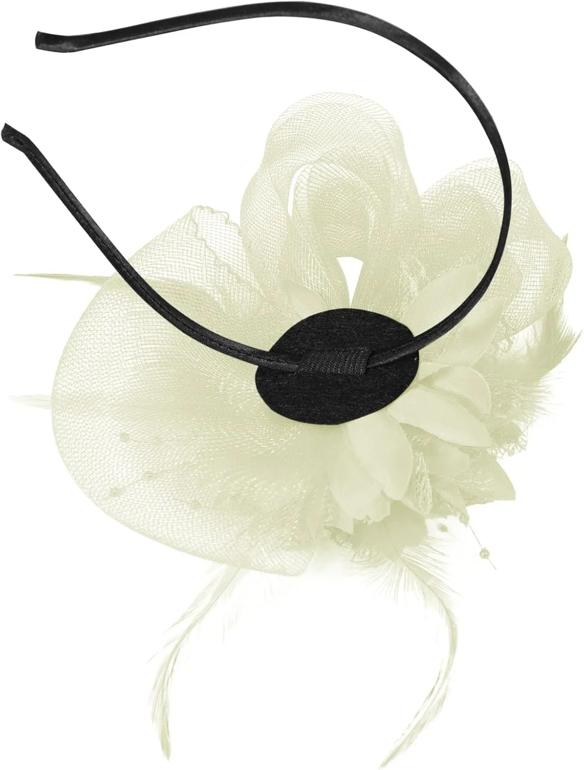 Song Qing Women's Fascinators Tea Party Hat Church Cocktail Derby Hat Wedding Feathers Mesh Headpiece
