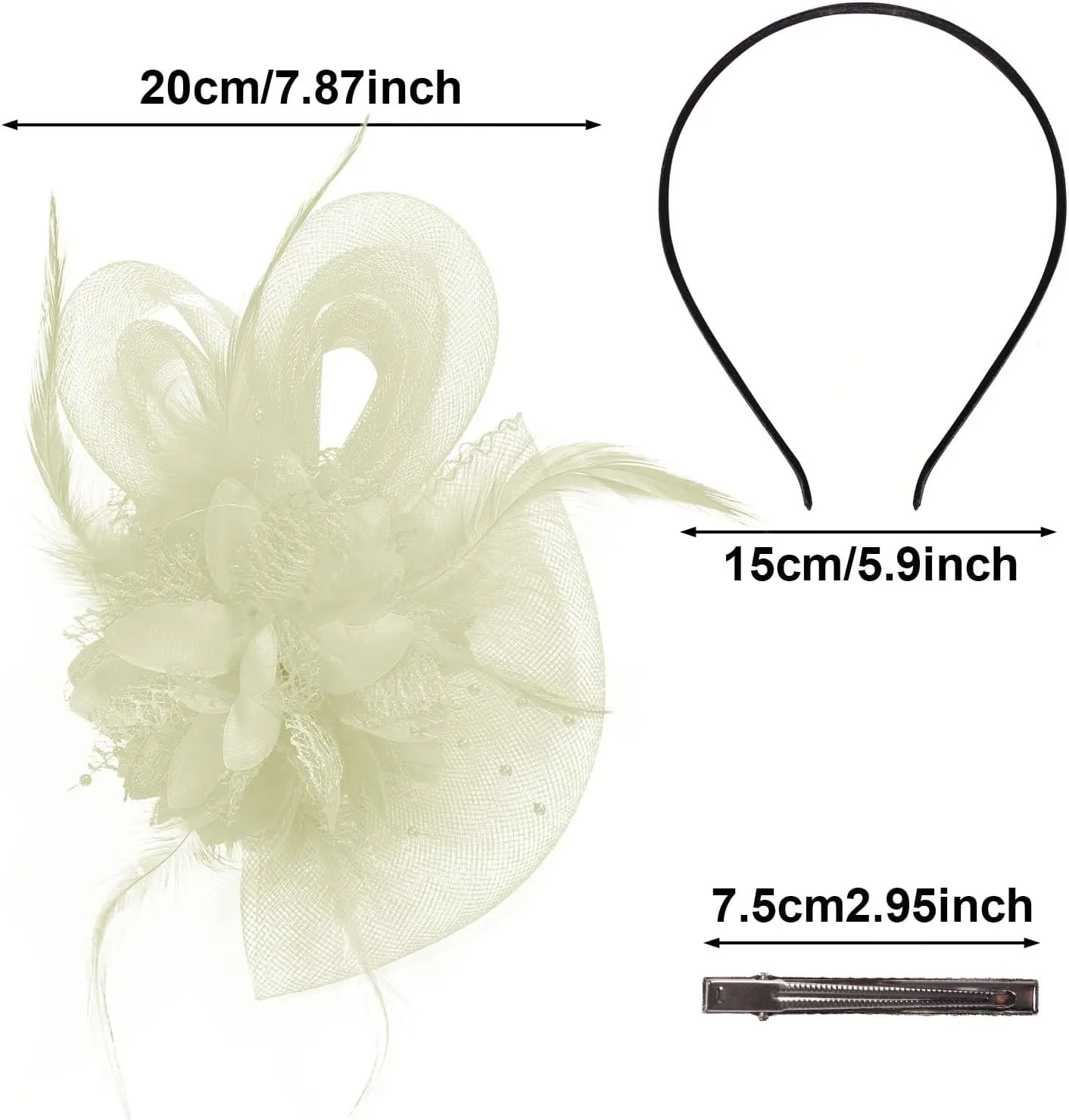 Song Qing Women's Fascinators Tea Party Hat Church Cocktail Derby Hat Wedding Feathers Mesh Headpiece