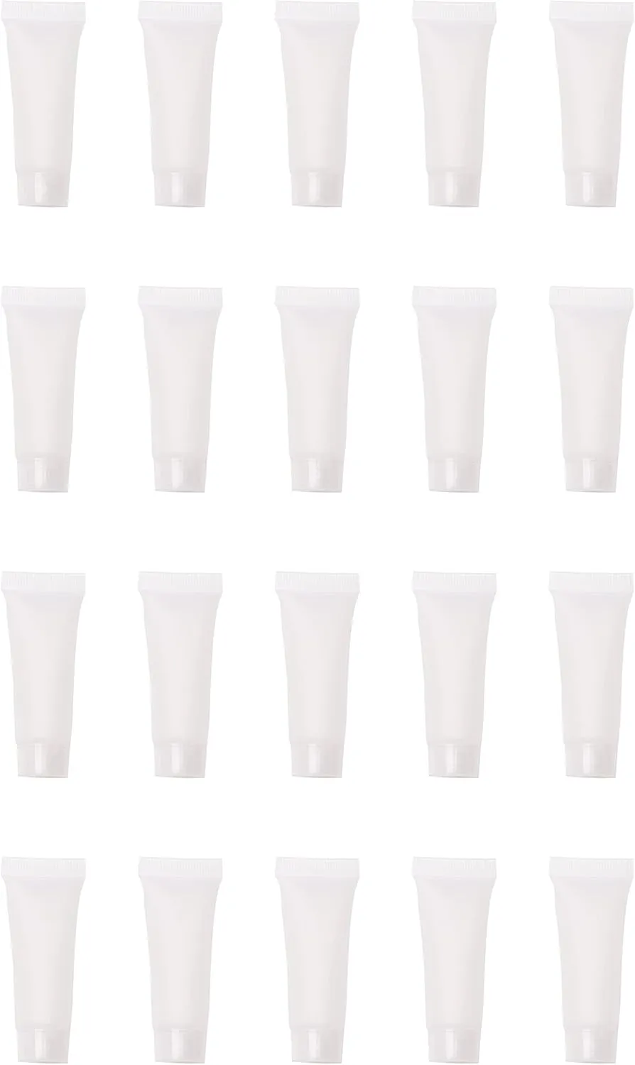 sowaka Empty Refillable Tube 20 Pcs 10 ML Plastic Squeezable Soft Cosmetic Containers Travel Bottles Holder for Lotion Cosmetic Makeup Sample Vial Jar Pot Case DIY Project