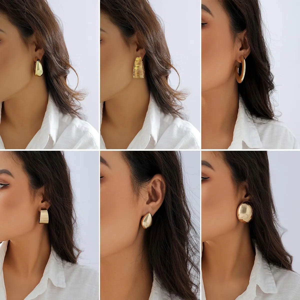 Starfish Earrings Gold Plated Large Chunky Beachy Ocean Conch Seashell Retro Stud Statement Earrings for Women Round/Flower/Teardrop/Love/Maple Leaf/Huggie Hoops Lightweight Drop Dangle Earrings