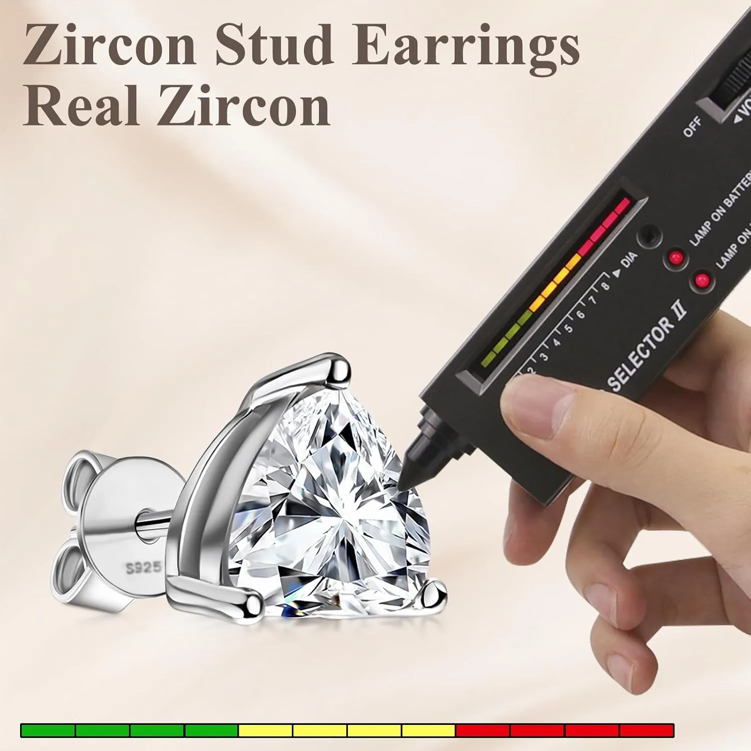 Sterling Silver Zirconia Earrings Stud Earrings-Round Cut D Color VVS1 Clarity Lab Created Diamond Earrings Studs White Gold Plated 925 Sterling Silver Jewelry for Women Men