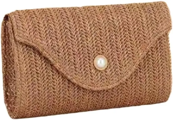 Straw Beach Bag Cross Body Purses for Women Y2k Crochet Bags Cute Purse Trendy 2025 Summer