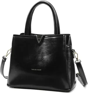Stylish Womens Leather Tote Purse - Versatile Top Handle & Crossbody Fashion Satchel Handbag