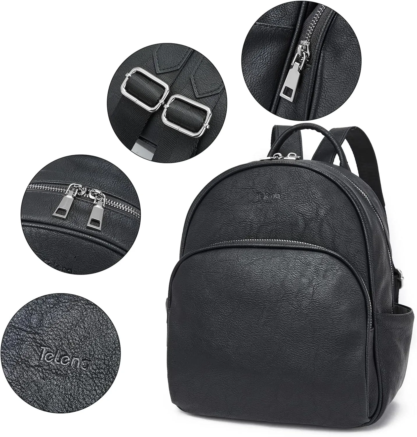 Telena Small Backpack Purse for Women Girls Cute Mini Leather Backpack Travel Shoulder Bags
