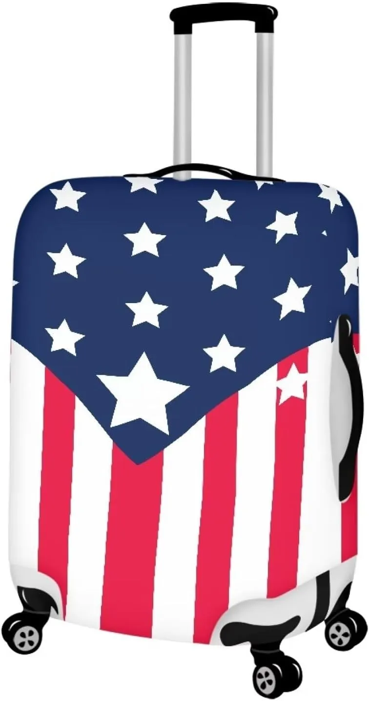 TODIYADDU American Flag Travel Luggage Suitcase Protective Cover Novelty Trolley Baggage Bag Cover Men's Women's Thick Elastic Case for Suitcase Luggage Accessories Durable Practical Gifts, L