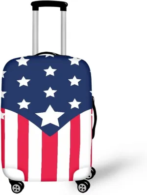 TODIYADDU American Flag Travel Luggage Suitcase Protective Cover Novelty Trolley Baggage Bag Cover Men's Women's Thick Elastic Case for Suitcase Luggage Accessories Durable Practical Gifts, L