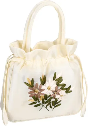 Trendy Handbag Floral Drawstring Purse Evening Clutch Bag for Dress up