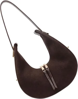 Trendy Leather Shoulder Bag with Zippered Underarm Bags Casual Party Handbag for Women Trendy Satchel Purse