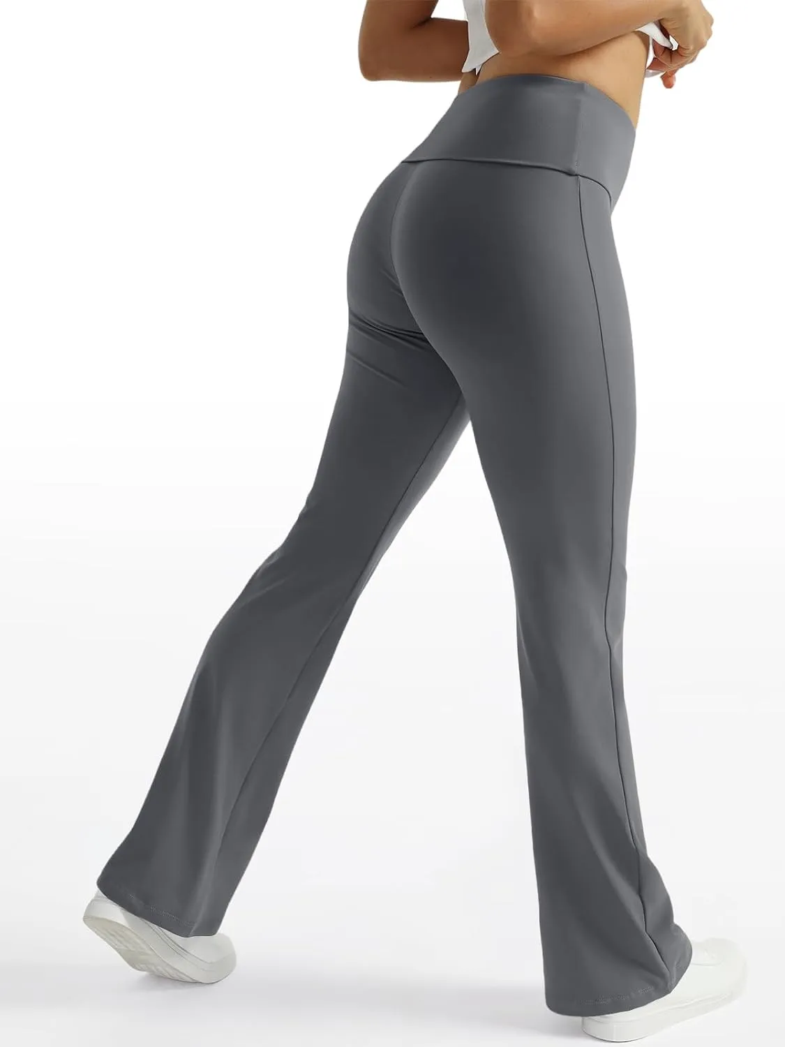 Trendy Queen Women's Wide Leg Yoga Pants Bootcut Workout Flare Leggings Trendy High Waisted Fold Over 2025 Fall Outfits