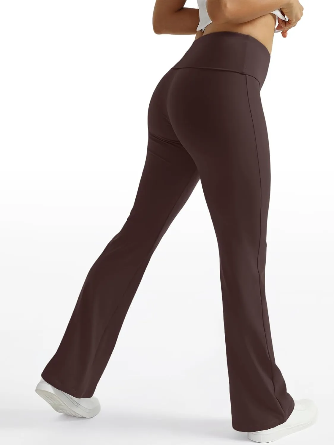Trendy Queen Women's Wide Leg Yoga Pants Bootcut Workout Flare Leggings Trendy High Waisted Fold Over 2025 Fall Outfits
