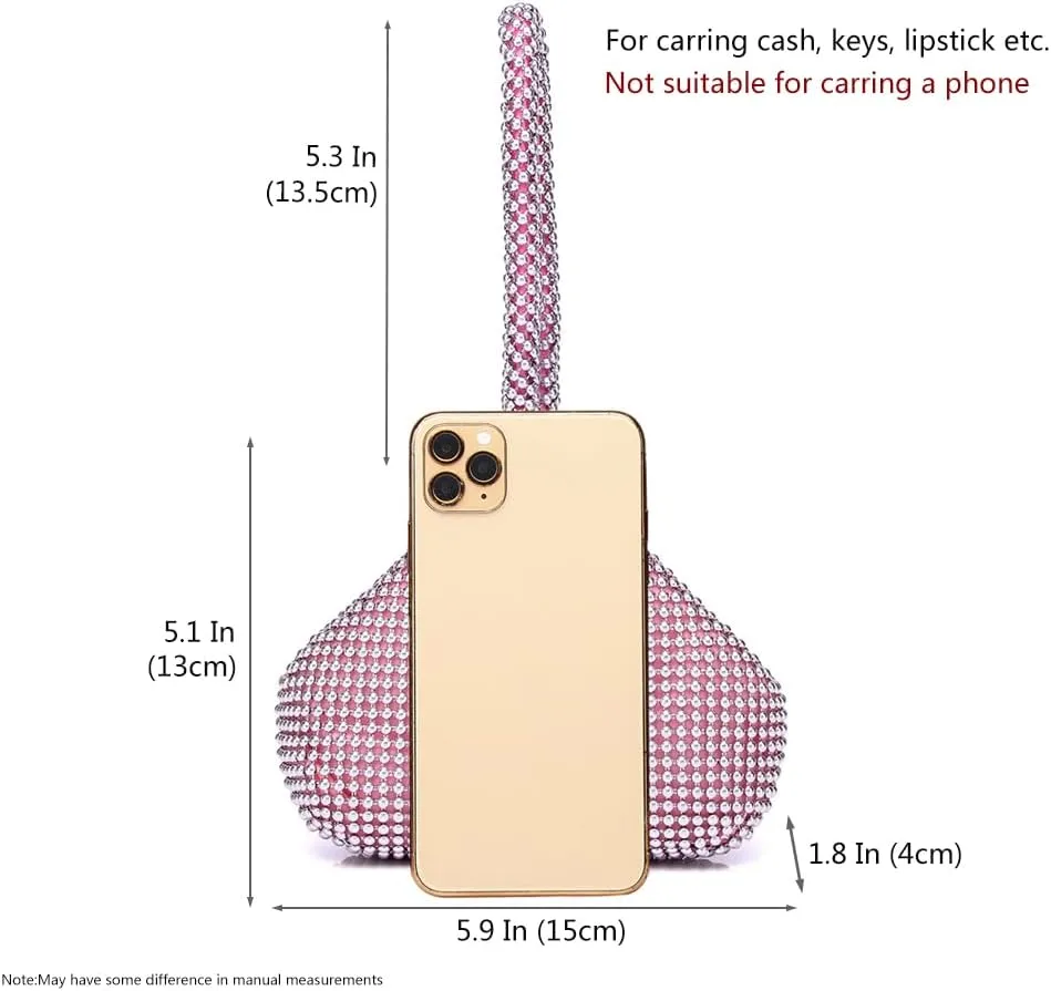 Triangle Bling Sequins Zipper Pouch Luxury Sequins Trihedral Designer Clutch Evening Handbag Mini Tote Coin Purse wallets (Rhinestones, Pink)