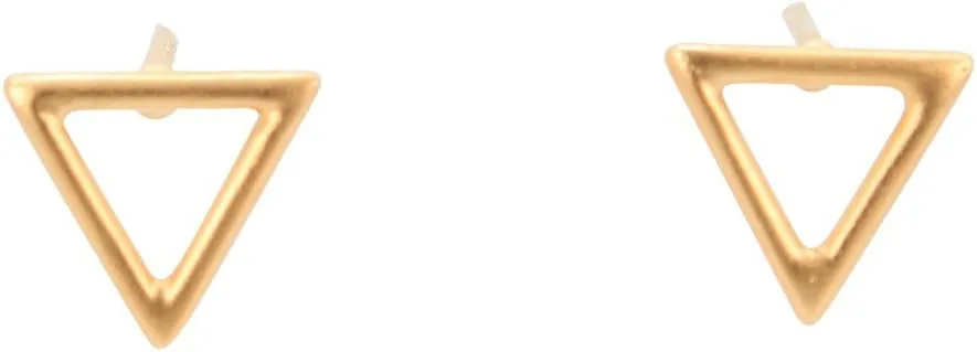 Triangle Design Stud Earrings in 24kt Gold Plated Sterling Silver, 6770-yg