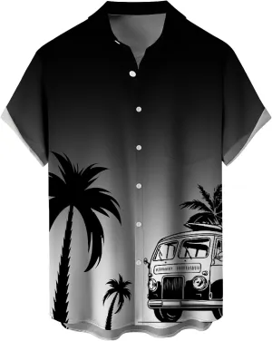 Tropical Shirts Button Down Holiday Casual Hawaiian Short Sleeve Men Loose Beach Shirts