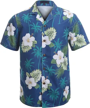 Tropical Storm Hawaiian Shirts for Men Short Sleeve Regular Fit Mens Floral Shirts