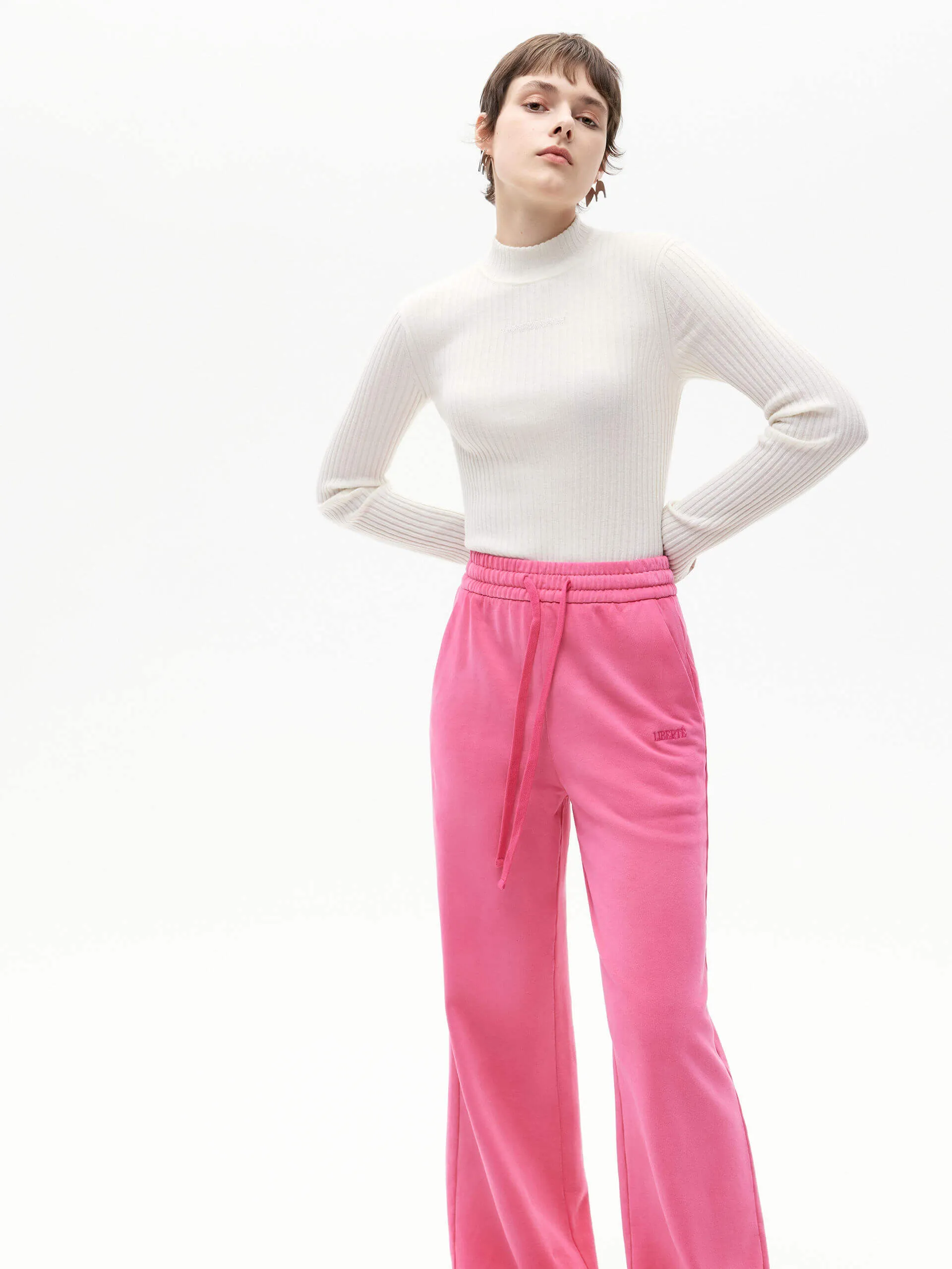 Turtleneck Ribbed Knitted Top