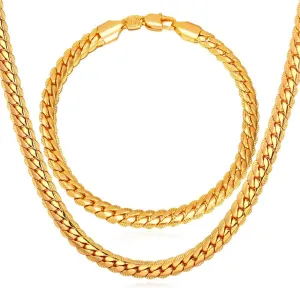 U7 Diamond Cut Miami Cuban Link Chain for Men Women Stainless Steel Curb Chain Necklace, Cool Hip Hop Jewelry Silver/Black/18K Gold Plated Chains, Width 3/6/9/12mm,18/20/22/24/26/28/30 Inch
