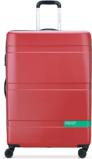 United Colors of Benetton Now Hardside Luggage with Spinner Wheels, Red, Checked-Large 27 Inch