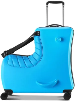 Upgrade Soft cushion Practical and fun Suitcase for Kids,Children Ride on Luggage Set,Unisex Travel Tots Kids Trunk Blue, 24in Recommended age 2-12 years old