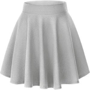 Urban CoCo Women's Basic Versatile Stretchy Flared Casual Mini Skater Skirt