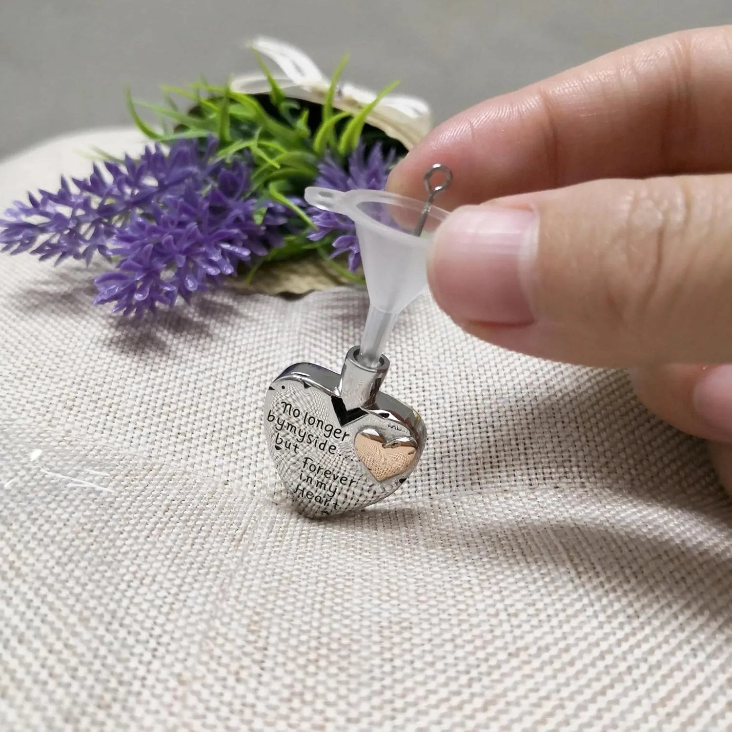 Urn Necklace for Ashes Stainless Steel Cremation Keepsake Jewelry for Ashes Women-No Longer By My Side Forever in My Heart