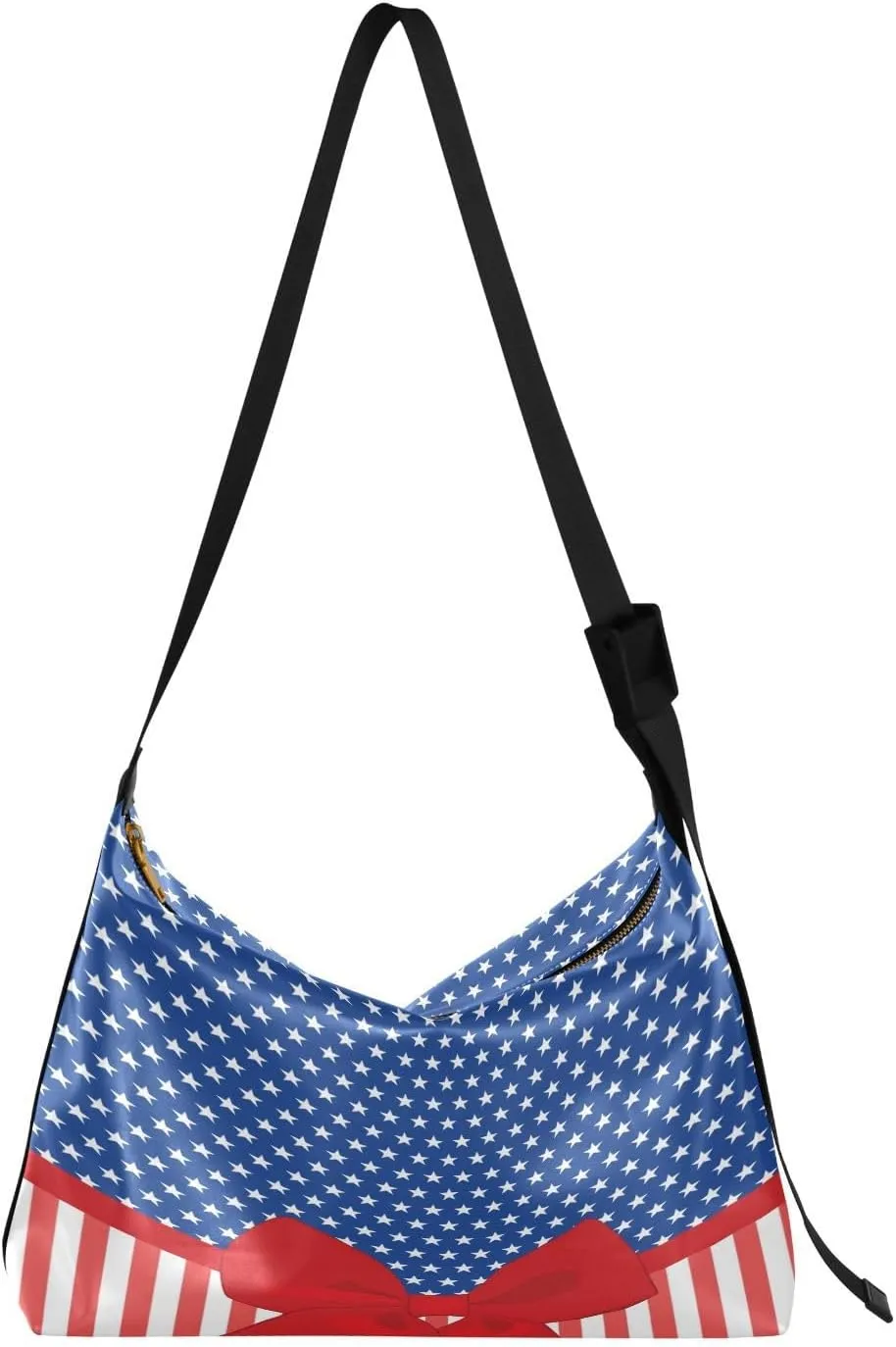 Usa Bow Hobo Crossbody Bags for Women Leather Large Shoulder Bag Cross Body Independence Day Trendy Womens Tote Bags Handbag for Travel Shopping