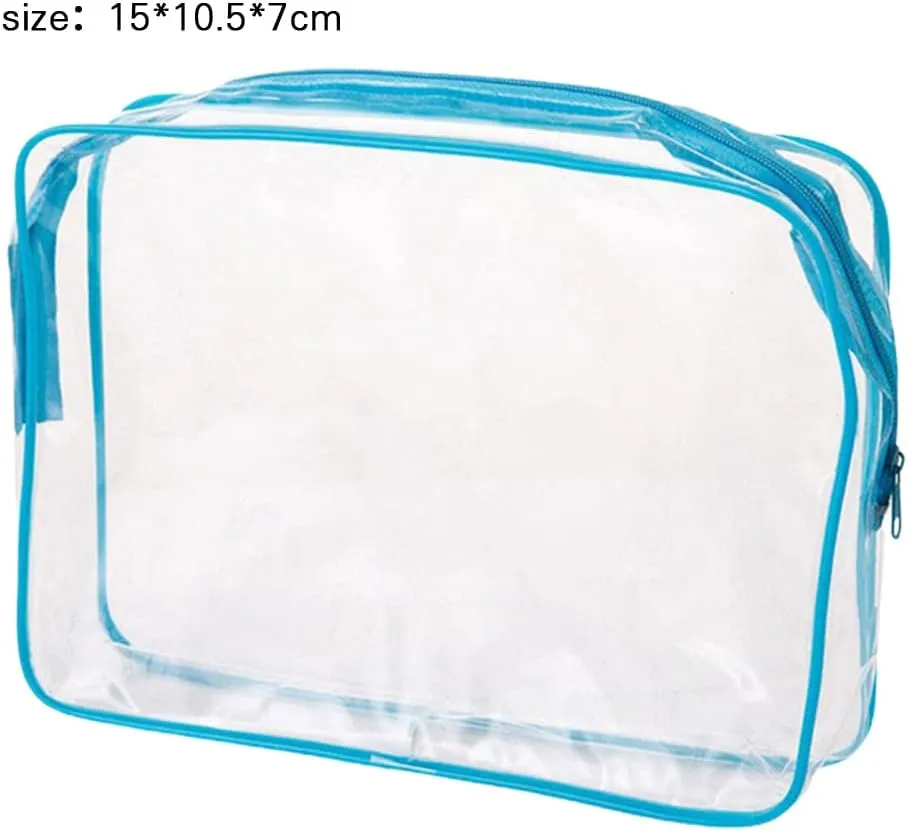 VALINK Clear Toiletry Carry Pouch With Zipper Portable Plastic Waterproof Cosmetic Bag For Outdoor Travel Bath Wash Organizer Travel Make Up Tool Pouch