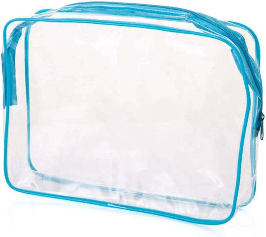 VALINK Clear Toiletry Carry Pouch With Zipper Portable Plastic Waterproof Cosmetic Bag For Outdoor Travel Bath Wash Organizer Travel Make Up Tool Pouch