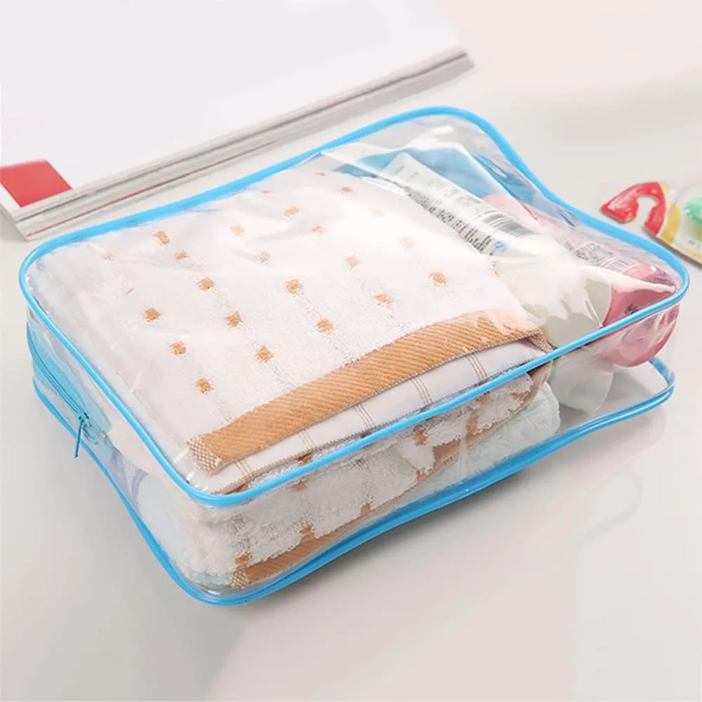 VALINK Clear Toiletry Carry Pouch With Zipper Portable Plastic Waterproof Cosmetic Bag For Outdoor Travel Bath Wash Organizer Travel Make Up Tool Pouch