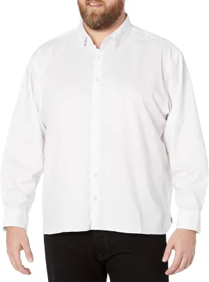 Van Heusen Men's Big and Tall Stain Shield Never Tuck Stretch Solid Button Down Shirt