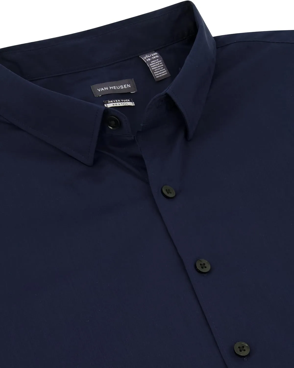 Van Heusen Men's Big and Tall Stain Shield Never Tuck Stretch Solid Button Down Shirt