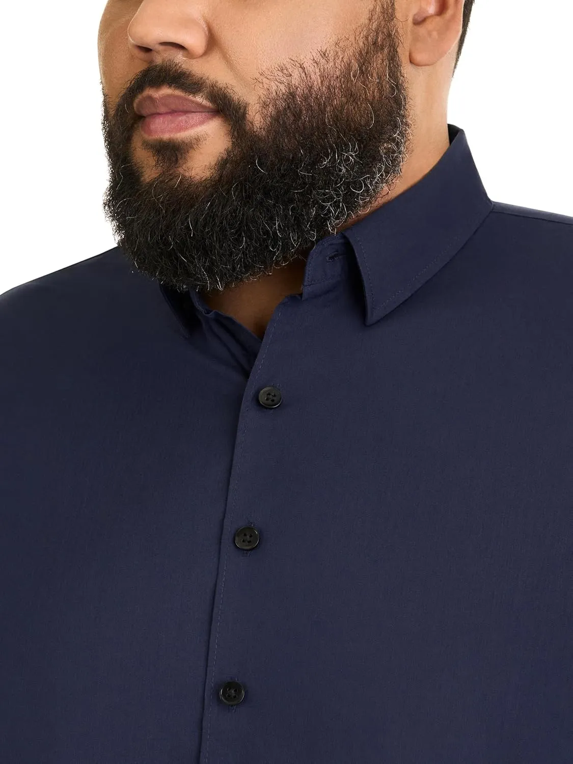 Van Heusen Men's Big and Tall Stain Shield Never Tuck Stretch Solid Button Down Shirt