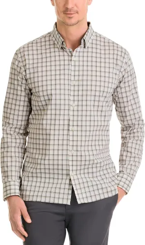 Van Heusen Men's Classic Fit Stain Shield Never Tuck Stretch Pattern Button Down Shirt