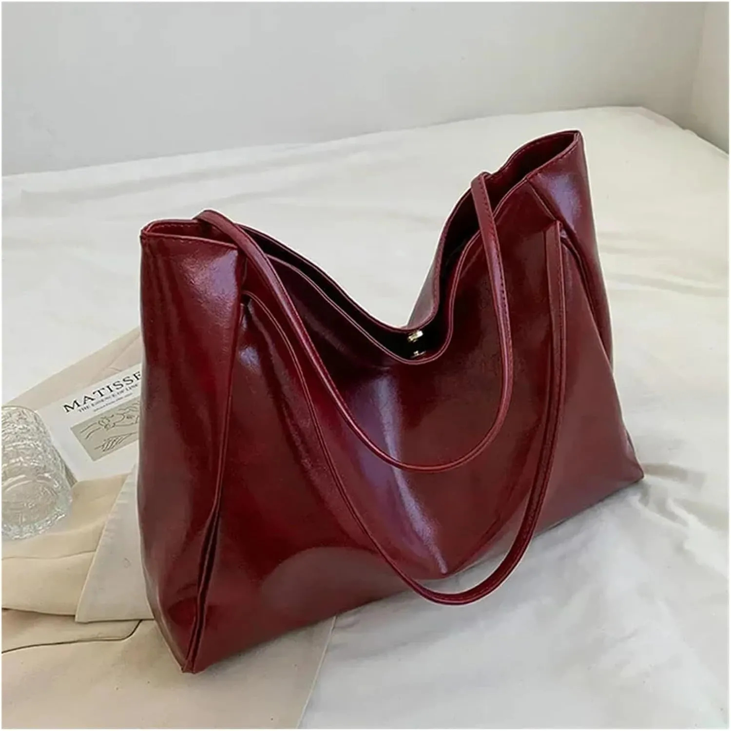 Vintage Genuine Leather Tote Shoulder Women Satchel Handbag With Top Handles Shoulder Bags For Women Oil Leather Tote