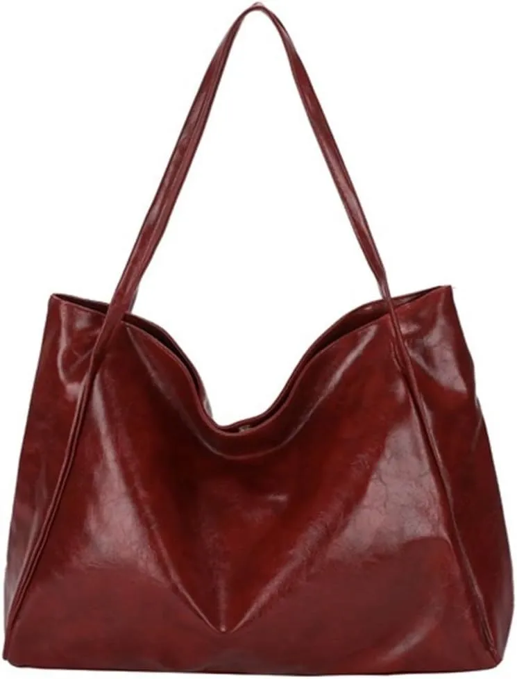 Vintage Genuine Leather Tote Shoulder Women Satchel Handbag With Top Handles Shoulder Bags For Women Oil Leather Tote