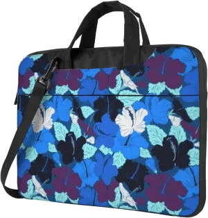Watercolor Bouquet Of Hibiscus Flowers Practical 13-15.6 Inch Laptop Bag For Man And Women, Computer Messenger Bag, Trendy Shoulder Strap Design
